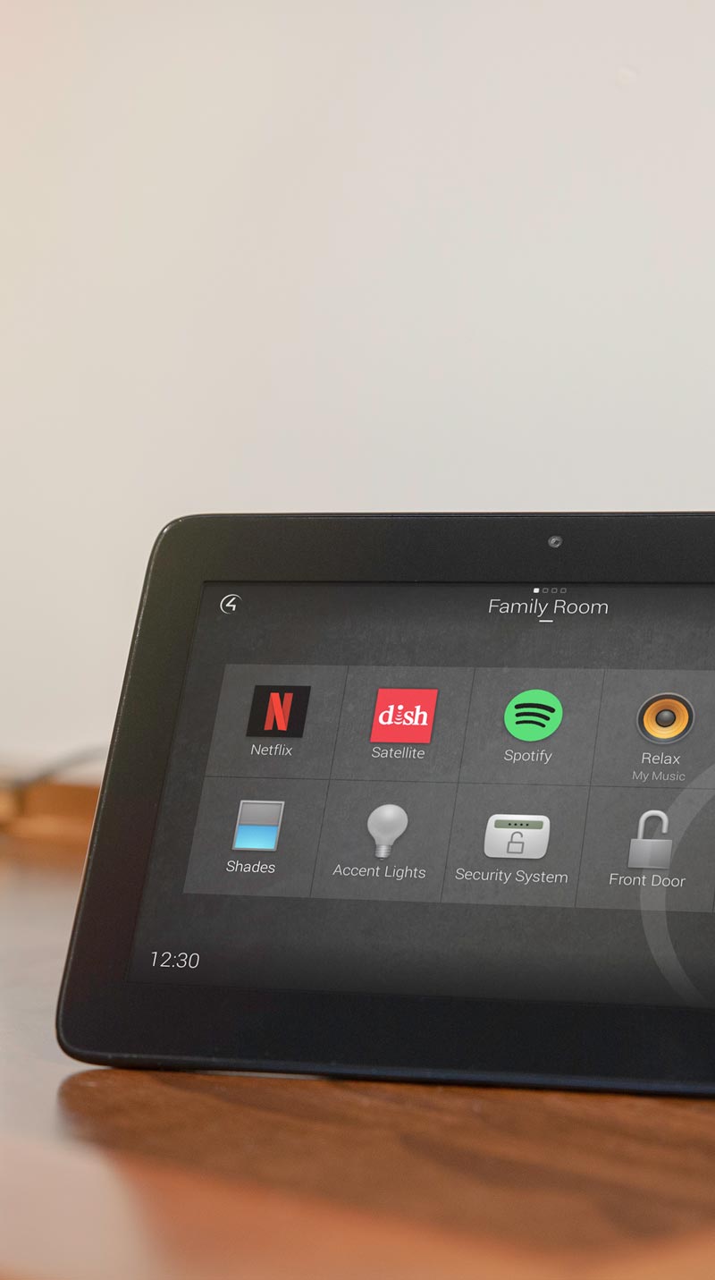 Control4 touch panel interface