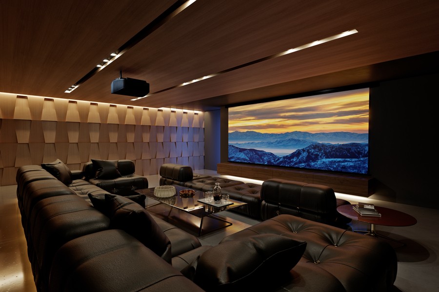 An internet router in a luxury smart home.